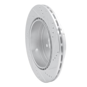 Subaru Impreza Brake Rotor (1) - Rear Left - R1 Concepts - Drilled & Slotted - Silver - `03-`04